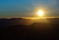 Sun rising over the Great Smoky Mountains Royalty Free Stock Photo