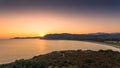 Sun rising over Lozari bay in Balagne region of Corsica