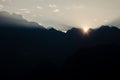 Sunrise at the mountains around Macchu Picchu; Peru