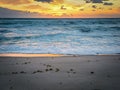 Sun Rising Over a Rough Sea Royalty Free Stock Photo