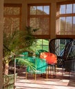 Sun room in the interior of Historic Hadspen House, now transformed into boutique hotel called The Newt in Somerset, UK. Royalty Free Stock Photo