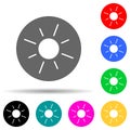sun in round multi color style icon. Simple thin line, outline vector of web icons for ui and ux, website or mobile application Royalty Free Stock Photo