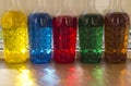 colored plastic bottles Royalty Free Stock Photo