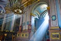 The sun`s rays that fall through the window in the Orthodox Church