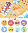 Sun Safety for Summer Composition and Elements Set