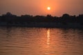 Sun said at india river front Royalty Free Stock Photo