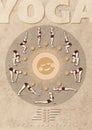 Sun Salutation A â Surya Namaskar A â A3 Poster with different yoga positions woman