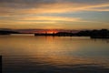 The sun sank below the horizon. A walk along the shore of lake VesijÃÂ¤rvi. Lahti. Finland