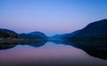 Twilight over the calm surface of the water