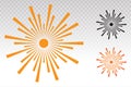 Sun or screen brightness vector icon on a transparent background