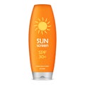 Sun screen cream icon, realistic style