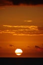 Sun sea horizon orange sky Royalty Free Stock Photo