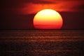 Sun on sea horizon