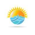 Sun with Sea Logo. Royalty Free Stock Photo