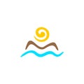 Sun and sea logo Royalty Free Stock Photo