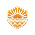 Sun and Sea Wave Logo