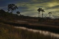 Sun Seeting Over the Marsh of St Marks in Florida Royalty Free Stock Photo