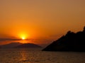 Sun set in the aegean sea