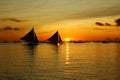 Sun set in Boracay Royalty Free Stock Photo