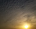 Sun set in the clouds.Natural sunset filled with clouds. Royalty Free Stock Photo