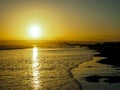 The Sun Set at the Coronado Beach in San Diego in June Royalty Free Stock Photo