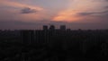 aerial photography of hangzhou city in dusk