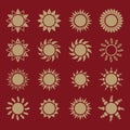 The sun set of 16 icon. Sunrise and sunshine, weather, sun symbol Royalty Free Stock Photo