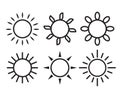 Sun Set icon symbol vector isolated on white background. Modern simple flat sunlight, sign. Trendy vector summer symbol for websit Royalty Free Stock Photo