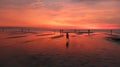 Sun set at Kuta Beach Bali Royalty Free Stock Photo