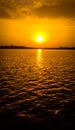 The sun set lake view. Royalty Free Stock Photo