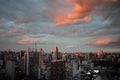 sun set over Belgrano neighborhood, Buenos Aires, Argentina