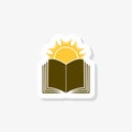 Sun set over the book, business element icon logo Royalty Free Stock Photo