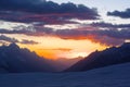 Sun set over hispar pass Royalty Free Stock Photo