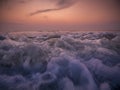 Sun set sky and crashing ocean waves Royalty Free Stock Photo