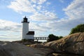 Sun Sets Behind Annisquam Lighthouse Royalty Free Stock Photo