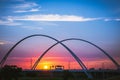 Margaret McDermott Bridge Sunset in Dallas Texas Royalty Free Stock Photo