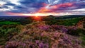 The sun sets behind Roseberry Topping, North Yorkshire Royalty Free Stock Photo