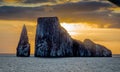 Kicker rock at sunset, San Cristobal, Galapagos, Ecuador Royalty Free Stock Photo