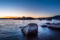 Sun burst over Bonsai Rock Royalty Free Stock Photo