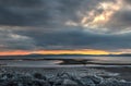 Fiery sunset over Morecambe Bay Royalty Free Stock Photo