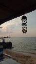 sunset over the Indonesia, Jepara City Bondo Beach Royalty Free Stock Photo
