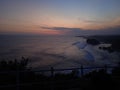 the sun sets on kosakora hill and you can see the beach Royalty Free Stock Photo