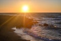 the sun sets in the Mediterranean Sea in Cyprus 2 Royalty Free Stock Photo