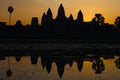 The sun sets over the Angkor Wat temple Siem Reap Cambodia Royalty Free Stock Photo