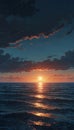 the sun sets over the ocean Horizon\'s Embrace A Cinematic Journey Through the Ocean