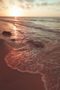 The sun sets over the sea horizon Royalty Free Stock Photo