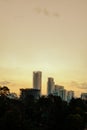 Nairobi skyline at sunset showing GTC Towers