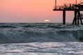 The Santa Monica Pier at Sunset Royalty Free Stock Photo