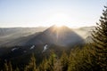 the sun is setting in Austrias lower alps Royalty Free Stock Photo