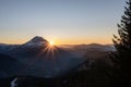 the sun is setting in Austrias lower alps Royalty Free Stock Photo